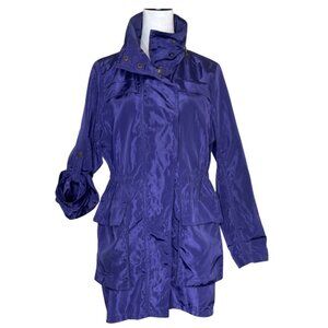 Maya Reyes Women's Lightweight Full Zip Jacket Hood Normcore Preppy Roll Tab S